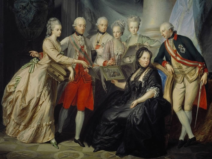 Kaiserin Maria Theresia im Kreise ihrer Kinder